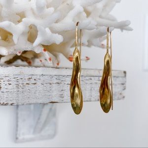 Gold Leaf Drop Earrings